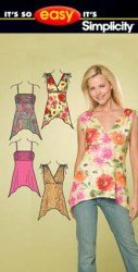 4218 ASSYMETRIC EMPIRE STRAPPY TOPS KNIT PATTERN 10-22